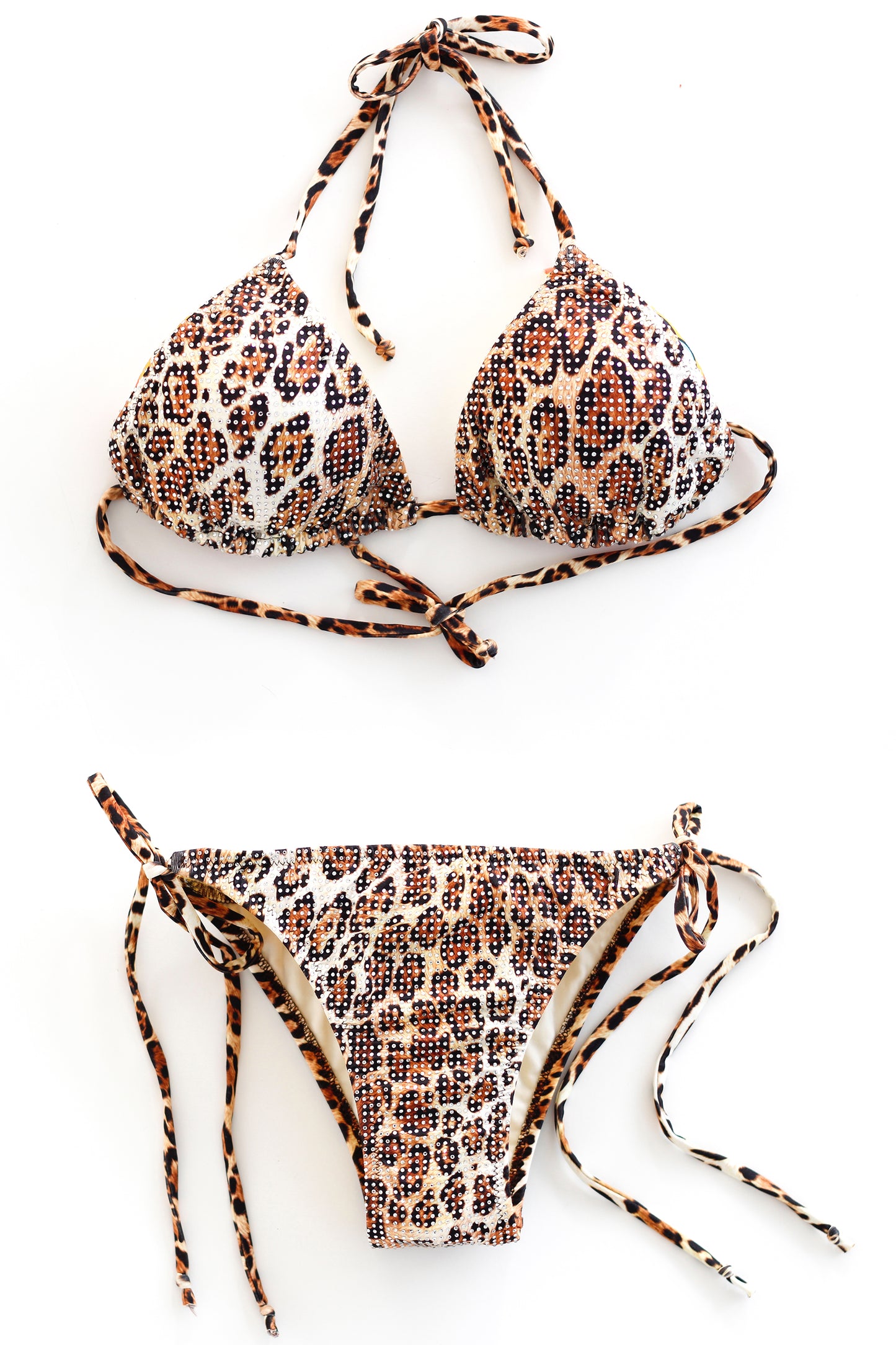 Leopard crystal bikini