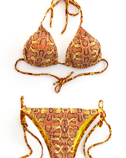 Orange python crystal  bikini