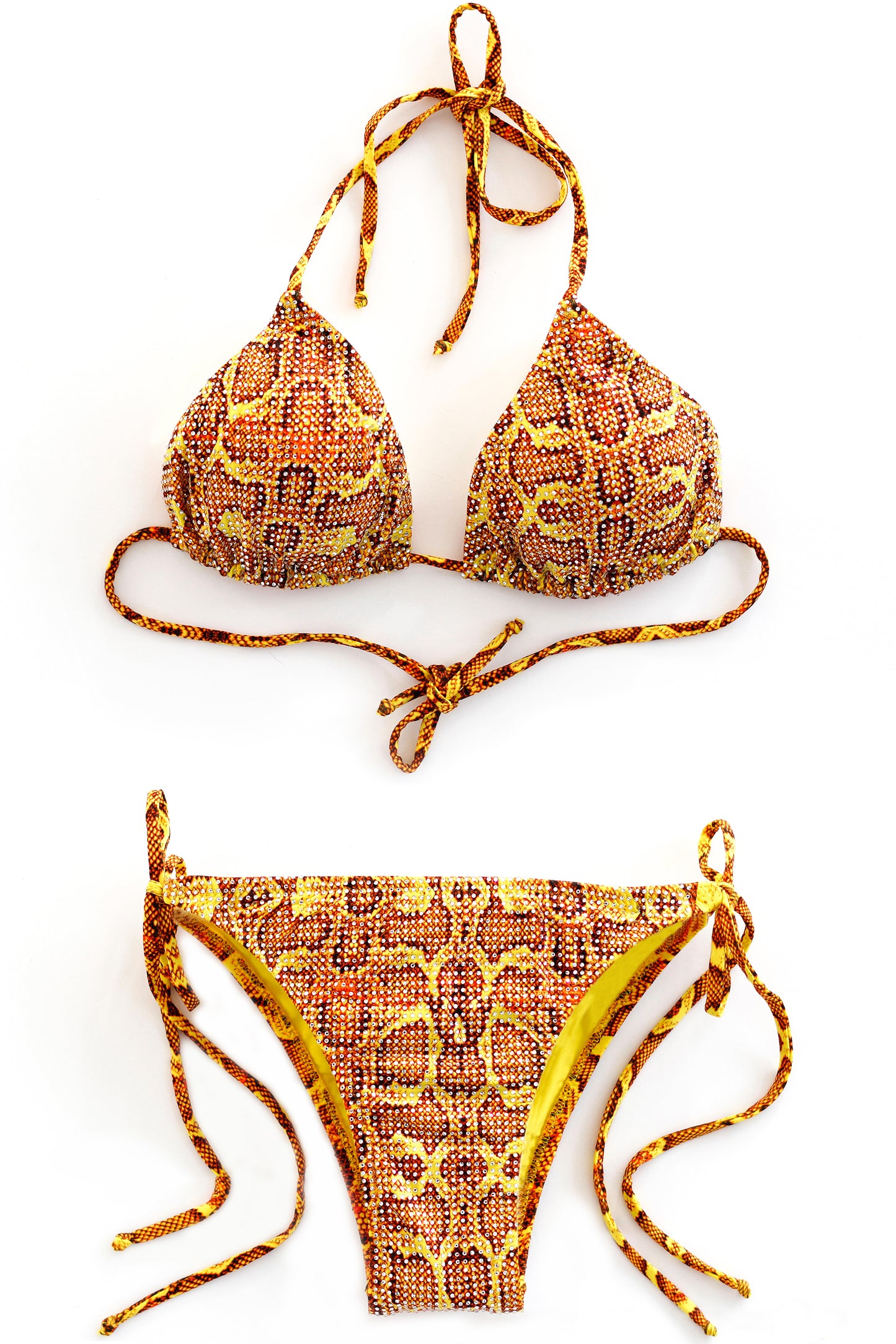 Orange python crystal  bikini